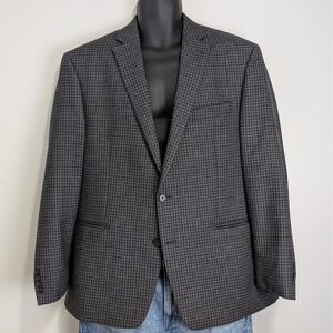 Lauren Ralph Lauren Men's 44R Grey Houndstooth 100% Wool 2-Button Blazer